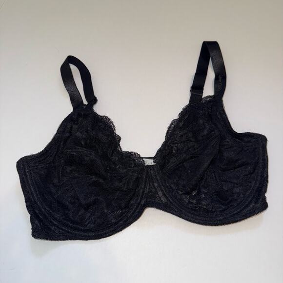 Calvin Klein Lace Underwire Bra (Black) Women’s Size 36DD Sheer Unlined - Picture 4 of 10
